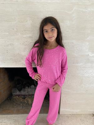 Pink Sparkle Sweat Shirt / Pink Sparkle Villa Joggers Set