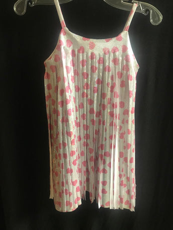 Pink/Silver Heart Cut Fringe Dress