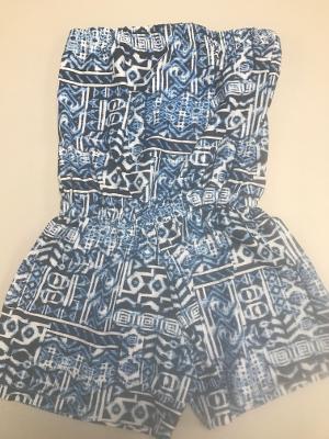 Blue Batik Beach Romper