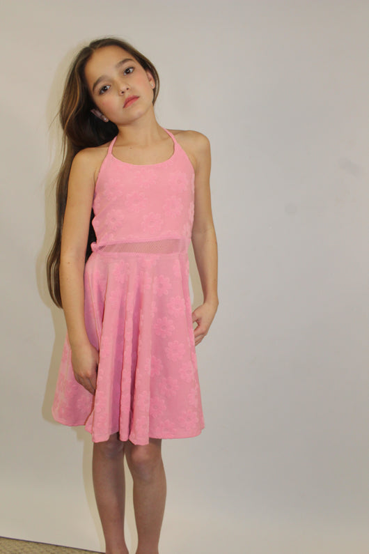 Pink Daisy Insert  Sun Dress