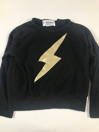 Black Sweatshirt Gold Lighting Bolt