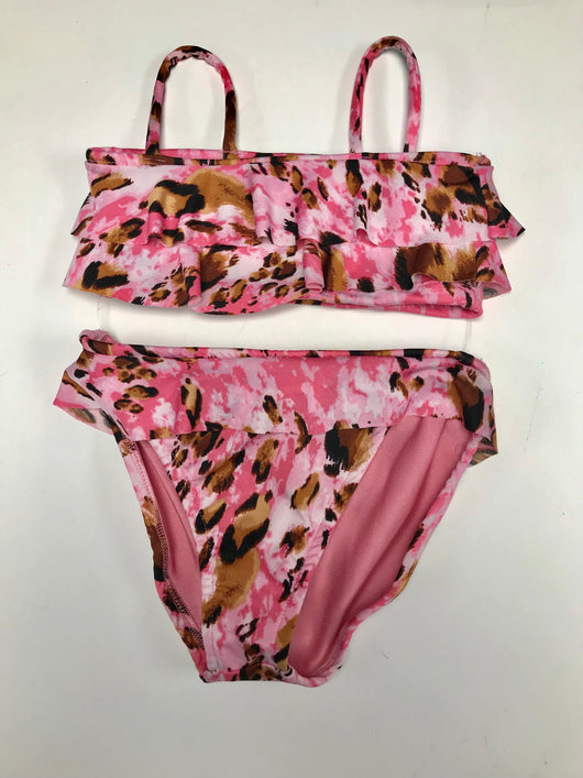 Pink Jungle Ruffle Bandeau Bikini