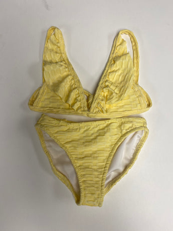 Yellow Honeycomb Ruffle Bikini