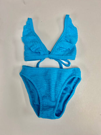 Turq Weave Ruffle Bikini