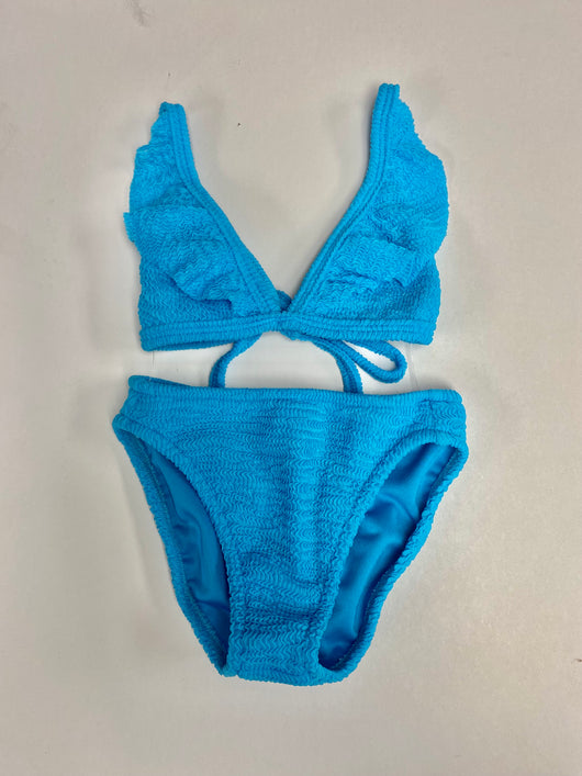 Turq Weave Ruffle Bikini