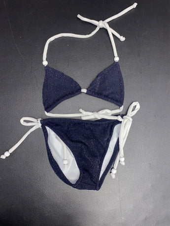 Navy Sparkle Beads String Bikini