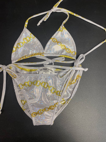 Gold Chain Silver String Bikini