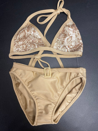 Sand Snake/Tan Sequins Belted  Bikini
