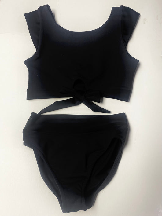 Black Charcoal High Waist Knot Bikini
