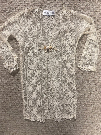Bone Floral  Lace Kimono /Closer