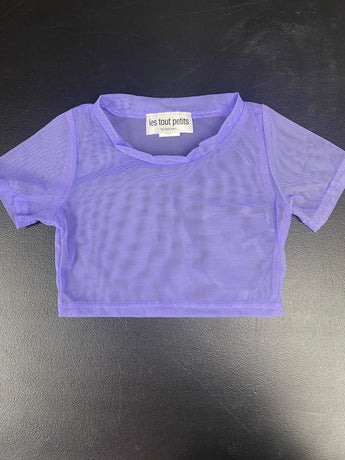 Lilac Net Short Sleeve Crop Top