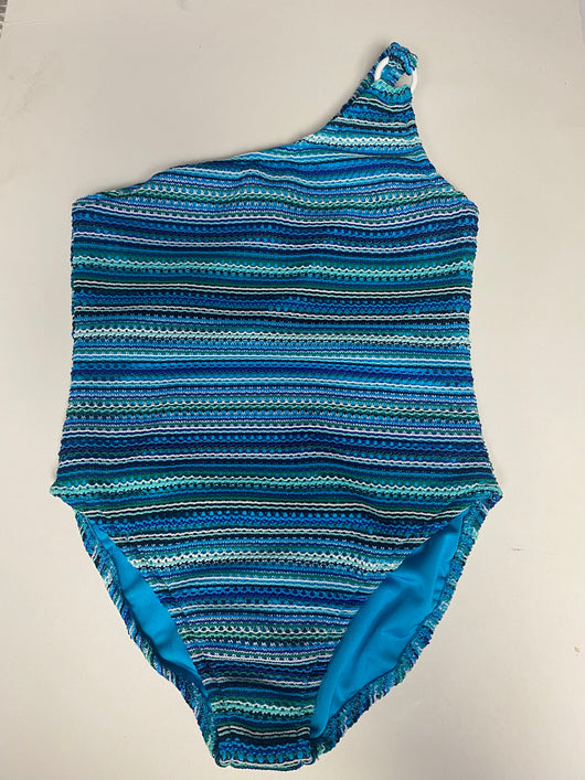 Blueberry Stripe 1 Shoulder Ring Tanksuit