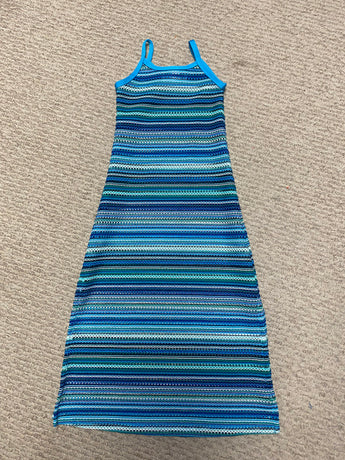 Blueberry Strip Maxi Dress Unlined
