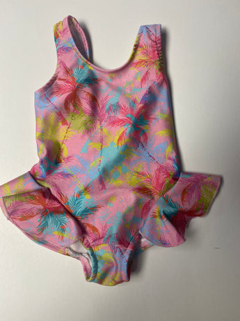 Pink Palm Infant Ruffle Suit