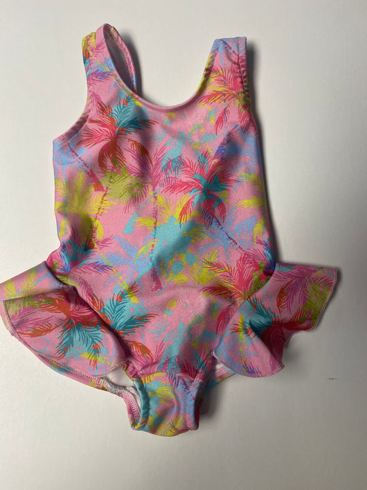 Pink Palm Infant Ruffle Suit
