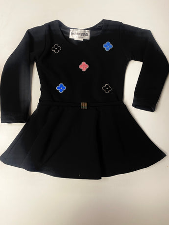 L/S Black Skater Dress/buckle/vc