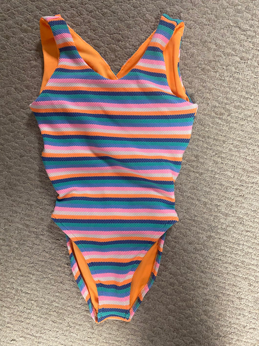 MULTI STRIPE CRISS CROSS BACK SUIT