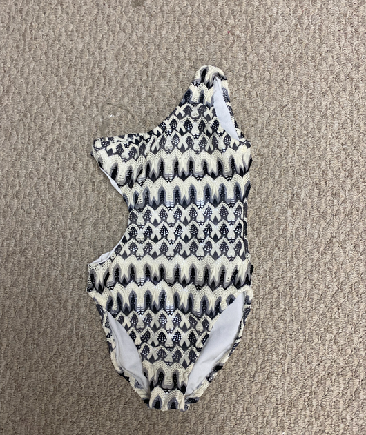 1 SHOULDER TANKSUIT BLACK AND WHITE