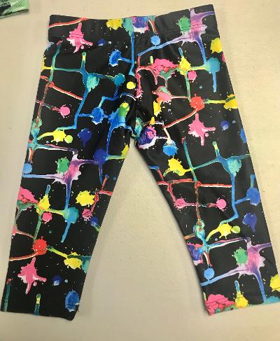 Black Paint Ball Multi Splatter Capri