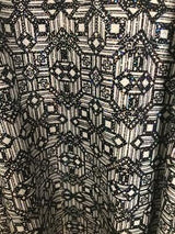 Black silver Maze Cut fringe dress