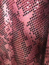 Dusty Rose Black Dot Cut Fringe Dress