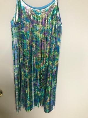 Sea Scape Sparkle Cut Fringe Dress