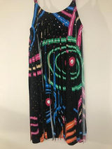 Neon Space Cut Fringe Dress