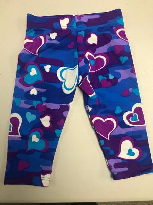 Purple Floating Hearts Capri