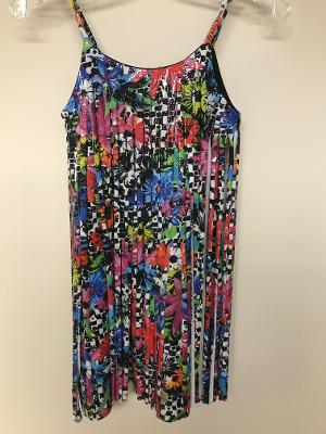 Racer Floral Cut Fringe Dress
