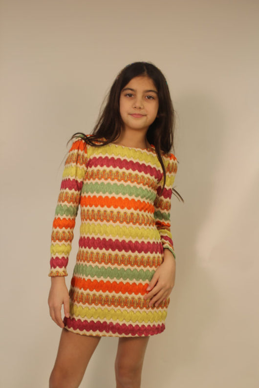 Resort Wave Zig Zag L/S Dress