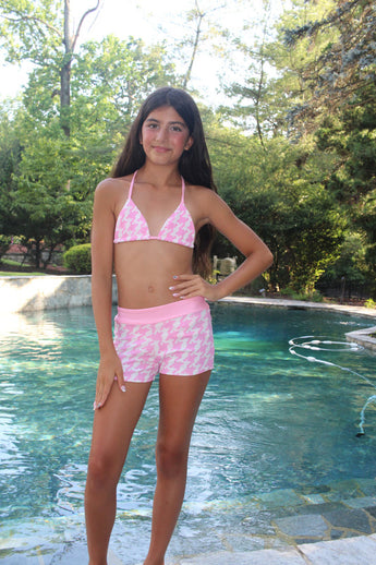 Bubble Houndstooth Banded Short
