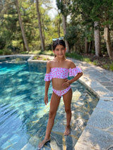 Pink Hearts Off The Shoulder Bikini