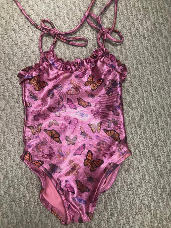 Bow Tie Foil Pink Butterfly Tanksuit