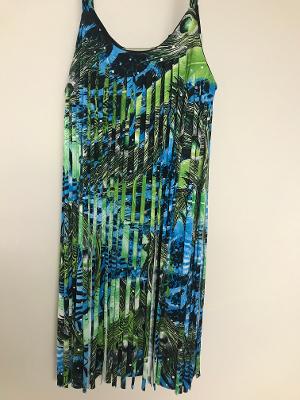 Emerald Peacock Sparkle Cut Fringe Dress