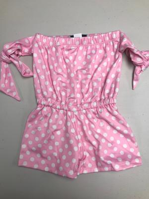 Pink/White Dots Beach Romper