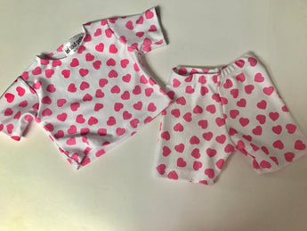 Pink Hearts Short Sleeve /Bike Shorts Sets