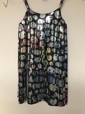 Multi Skulls Shinny Cut Fringe Dress