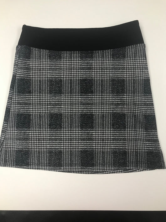 Black Ivory Plaid Banded Skirt