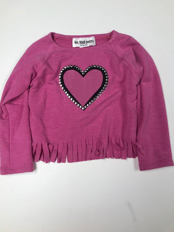 Pink Fringe Top Studded Heart