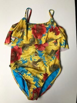 Turq Sunflower 1PC Tanksuit/Ruffle