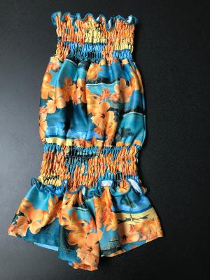 SMOCKED ROMPER ORANGE WAILEA