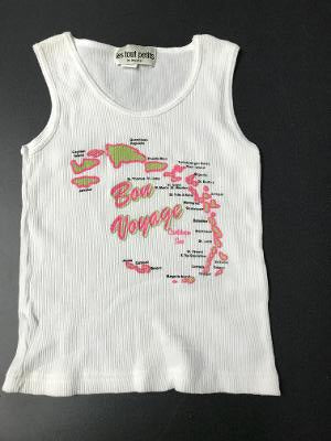 WHITE BON VOYAGE FITTED TANK TOP