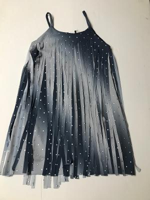 STEEL CUT FRINGE STUDDED DRESS