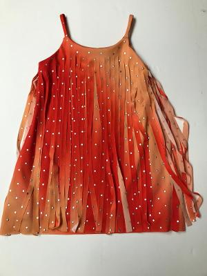 TANGERINE CUT FRINGE STUDDED DRESS