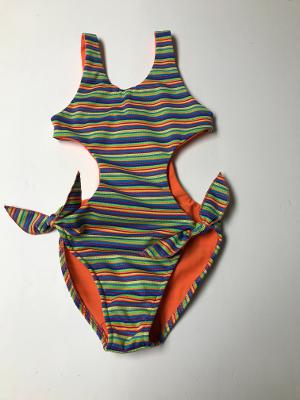 MULTI NEON STRIPE MONOKINI/TIES