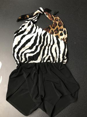 HALTER ROMPER ZEBRA/LEOPARD COMBO