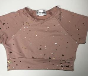 Blush Butterfly Crop Sweatshirt