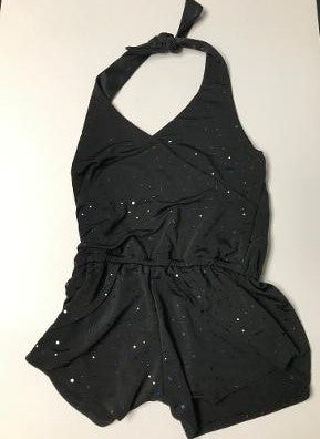 HALTER ROMPER BLACK SPARKLE