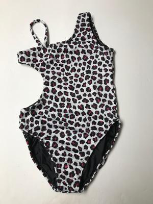 PINK/BLACK FOIL CHEETAH 1 SHOULDER MONOKINI