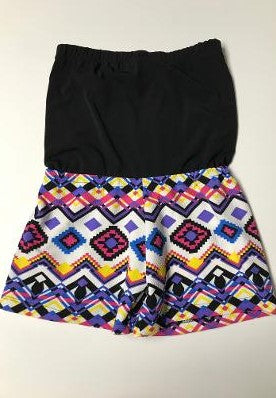 BEACH ROMPER BLACK/ MULTI AZTEC